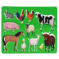 Tekensjabloon 2 stuks boerderijdieren en het ABC